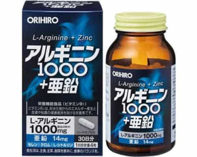 日本のオリヒロ L-アルギニン + 亜鉛 1000＋鉛 男性機能強化 健康製品 媚薬