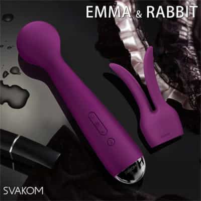 アメリカのSvakom Emma Emma（独自の加熱ボタン）スマートモード振動AVスティック、AVヘッドカバー付き