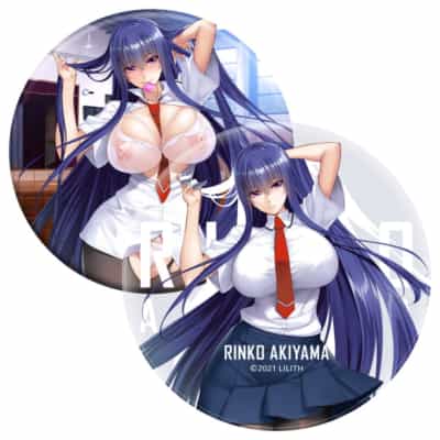 日本対魔忍秋山凛子Rinko Akiyama Undressing Can Badge徽章