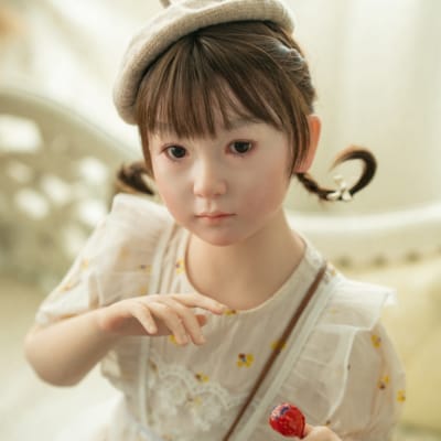 日本のDollter 110cmフラット胸フルシリコンリアルガールセックスドール